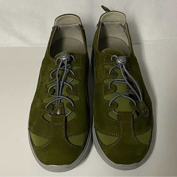 Pandere Womens Barista Shoe Moss Green Gray Wide Width Swelling Plantar Fascitis - Picture 4 of 9